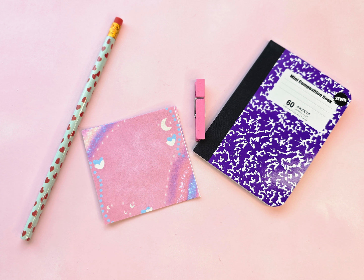 Pink & Moons 3x3 Note Pad