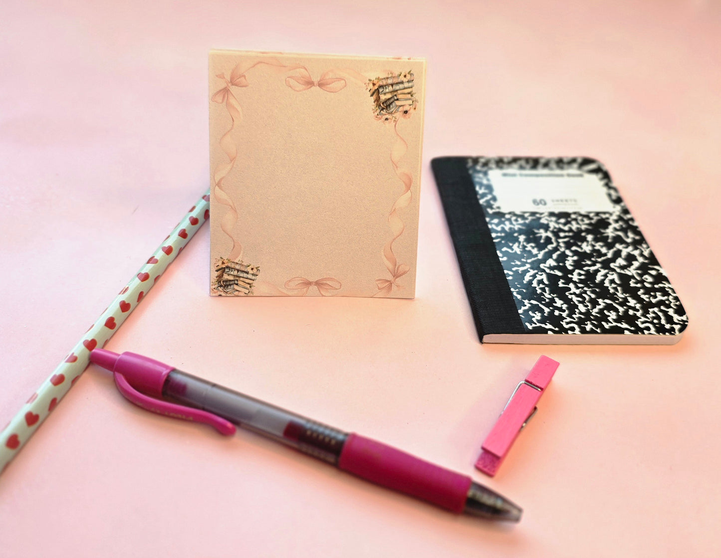 Pink Bow 3x3 Note Pad