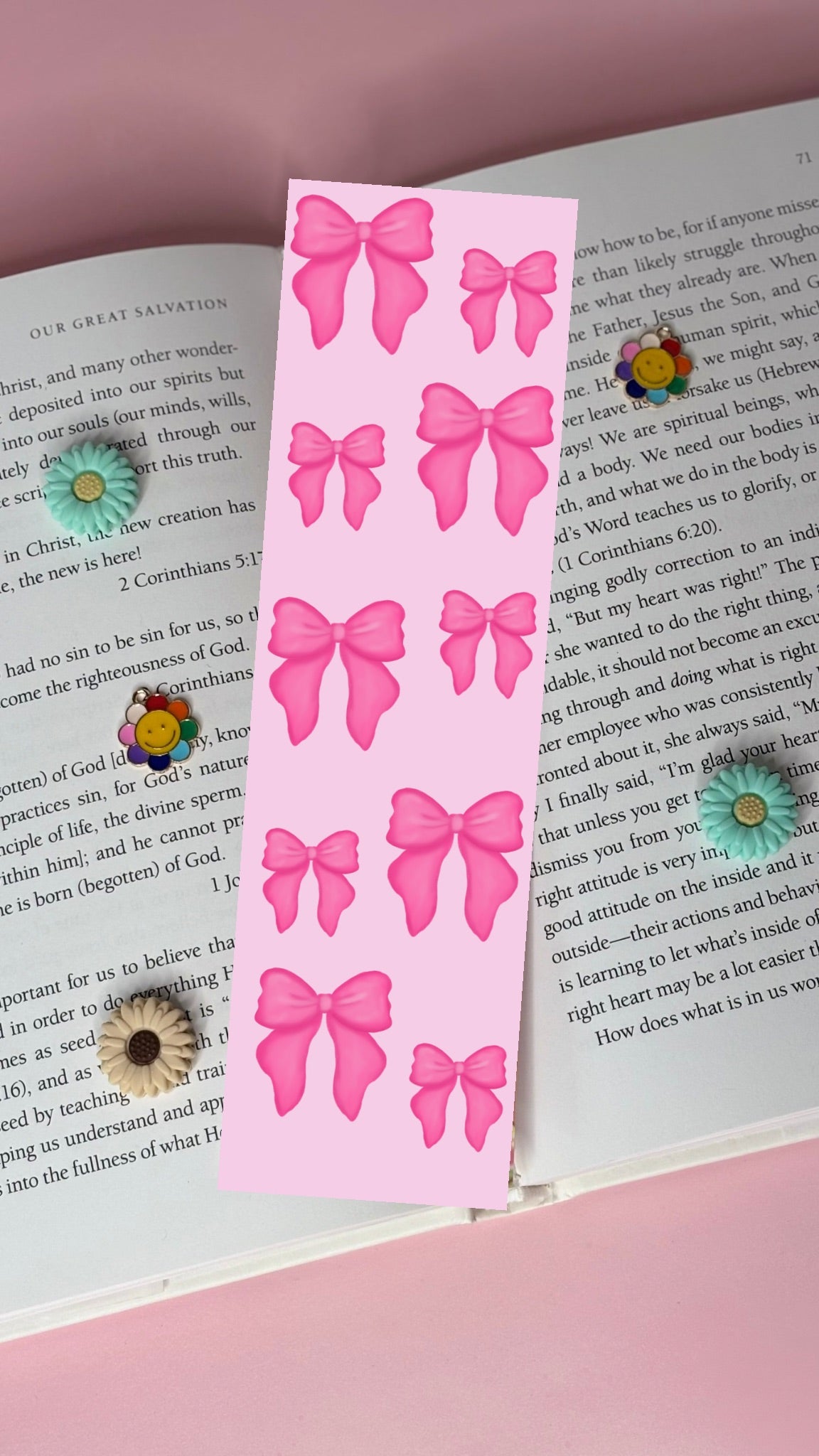 Pink Bows Bookmark