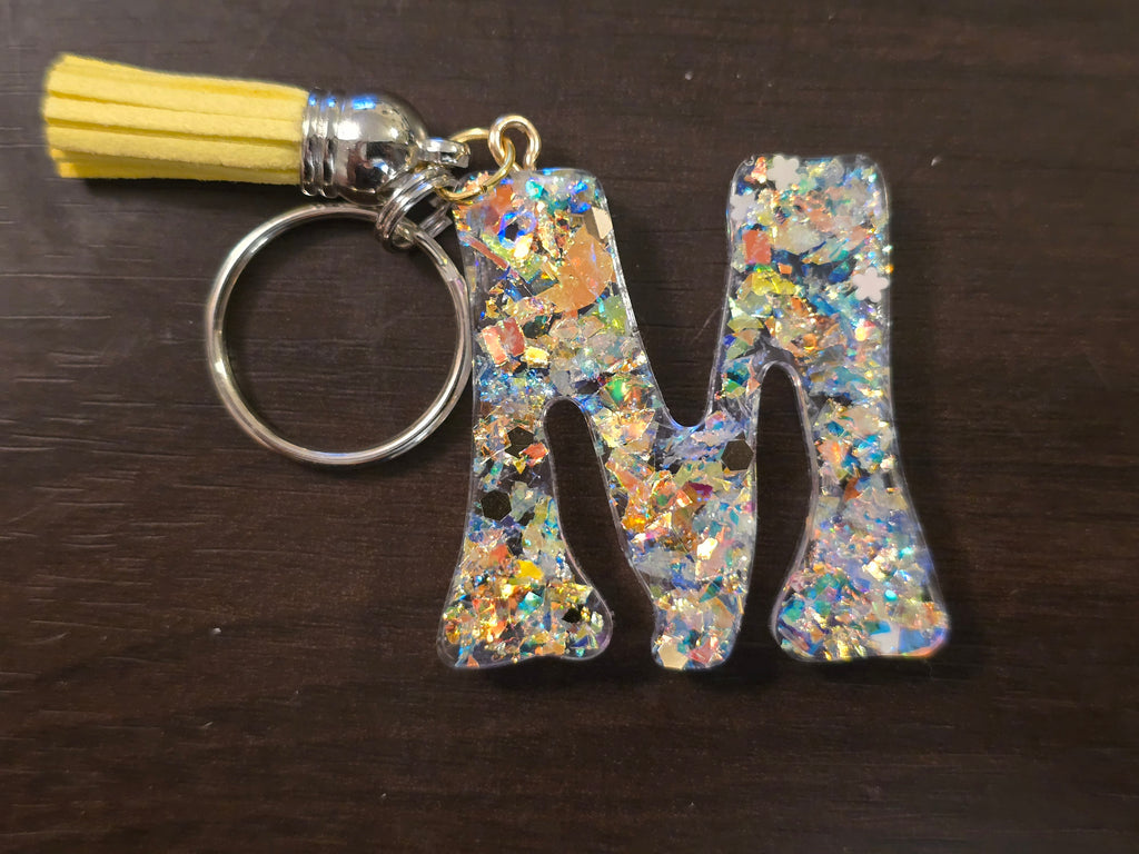Glitter Letter Keychains
