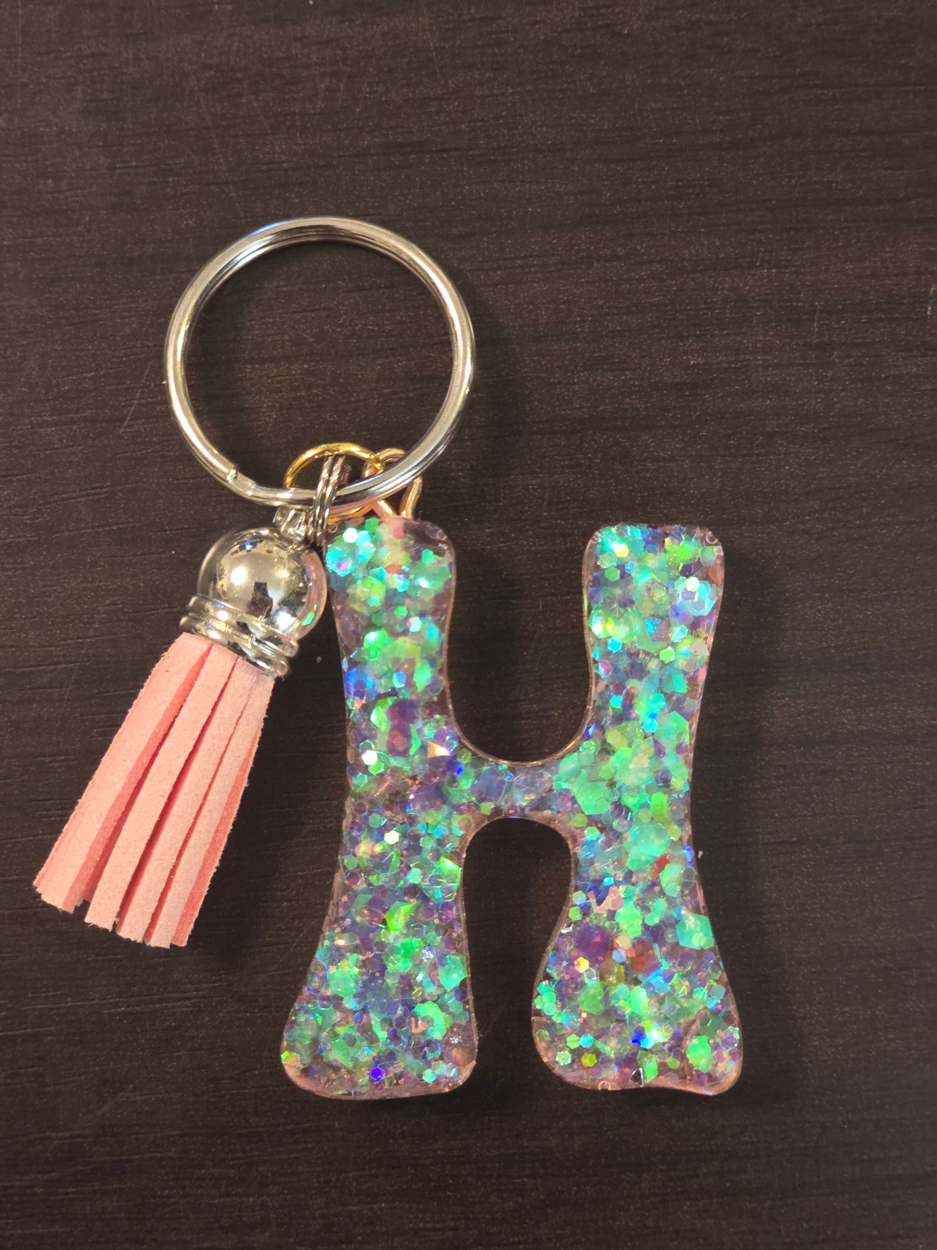 Glitter Letter Keychains