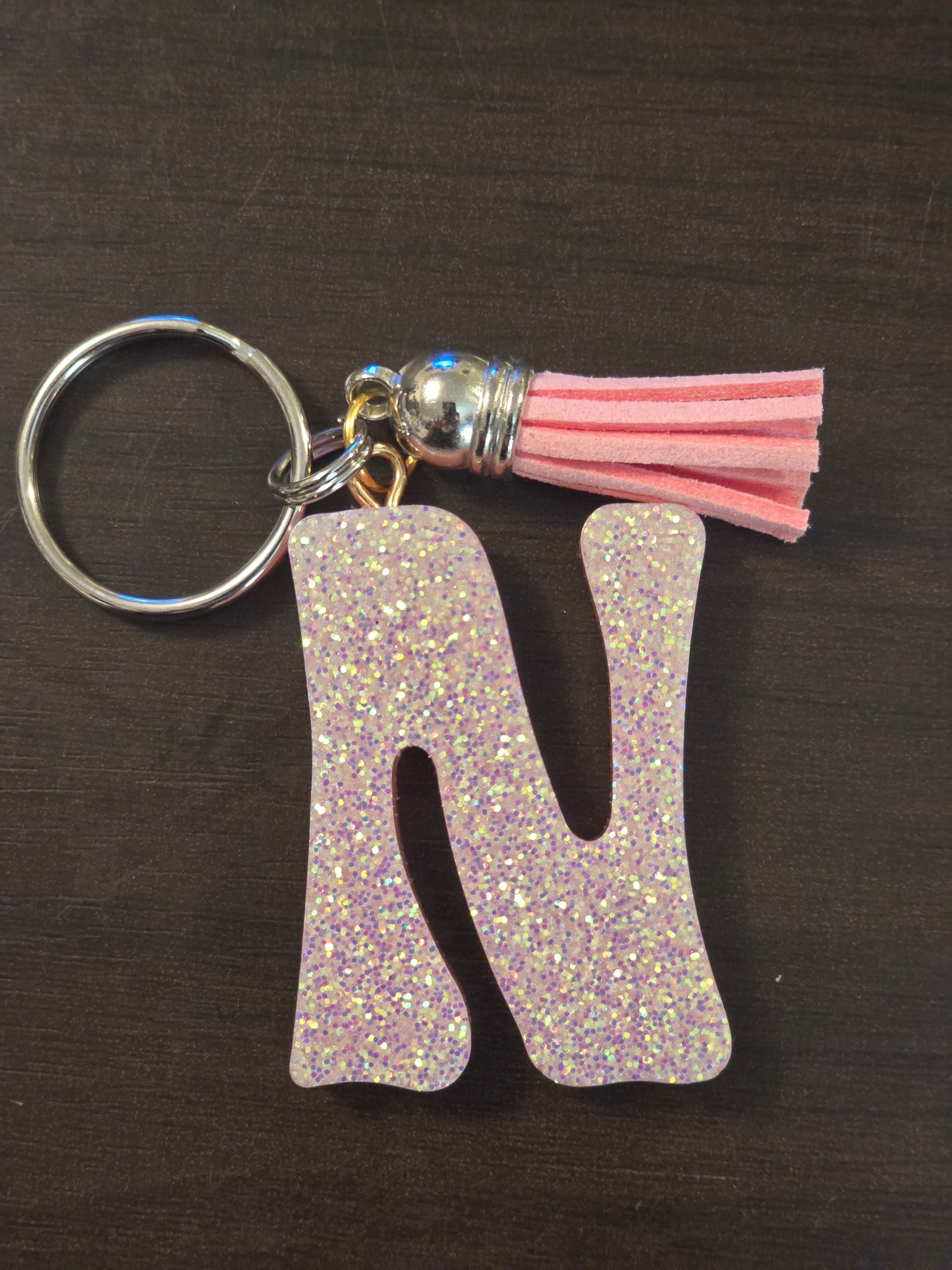 Glitter Letter Keychains