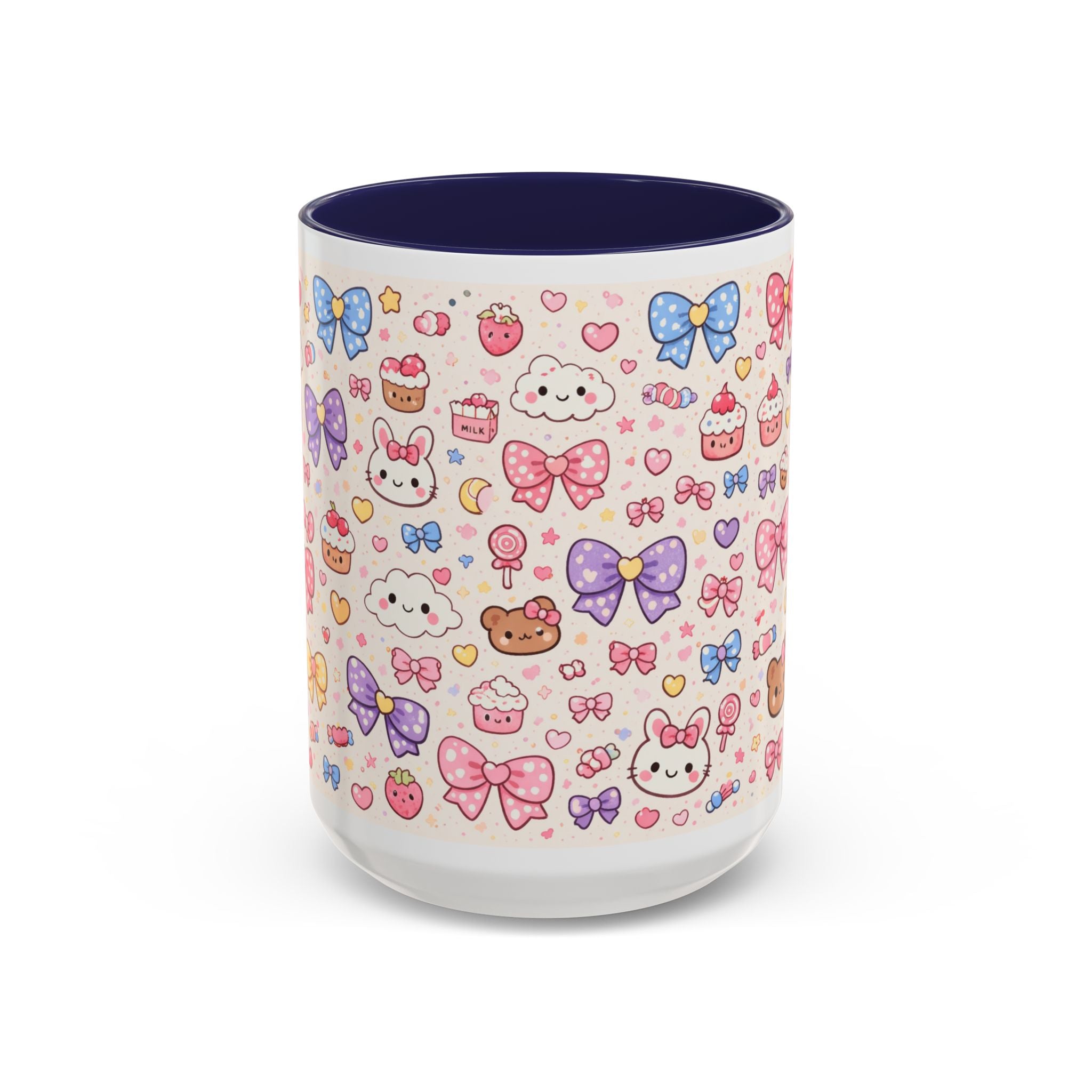 Kawaii Pastel Bows & Sweets Accent Coffee Mug (11/15oz)