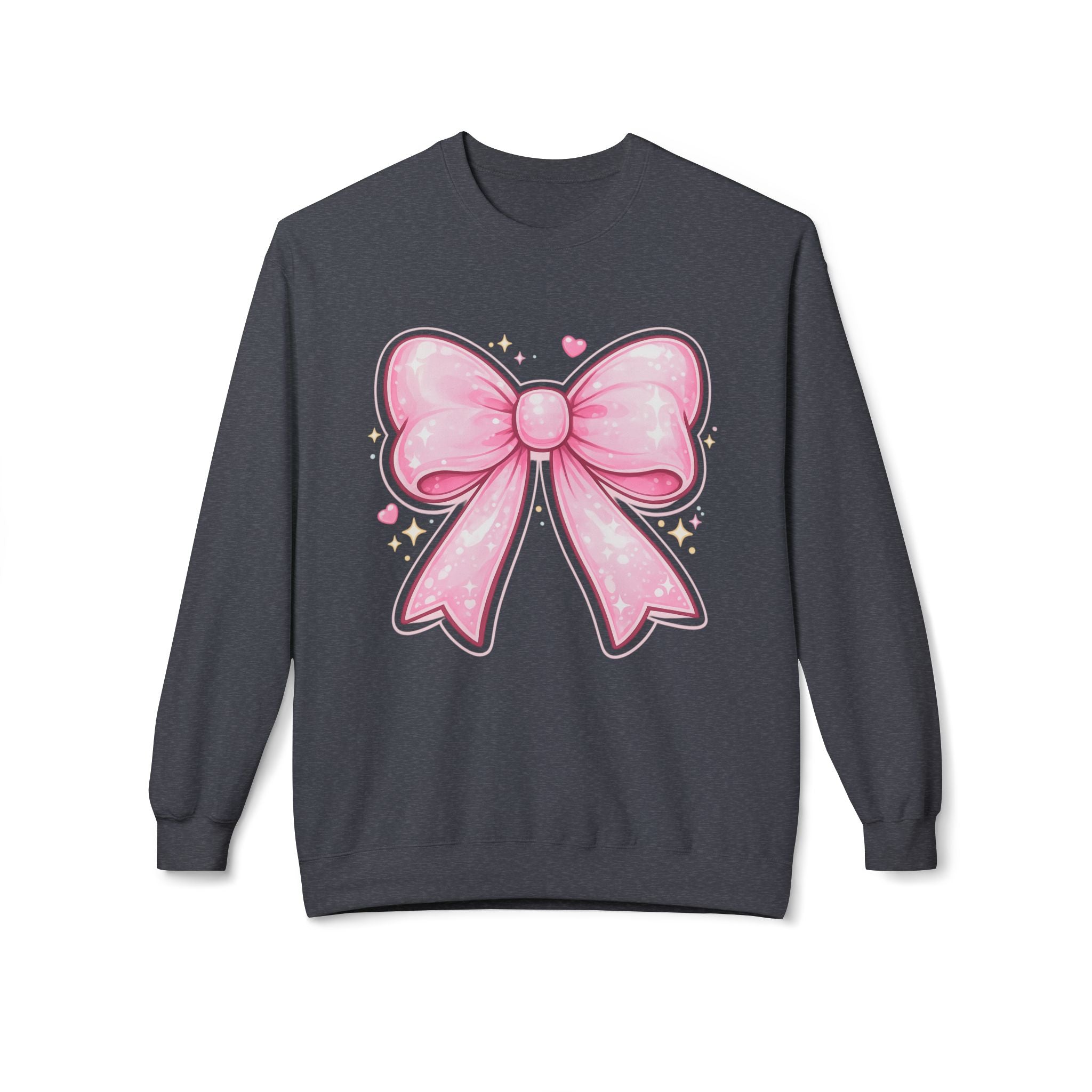 Pink Sparkle Bow Crewneck Sweatshirt