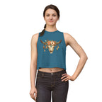 Boho Floral Bull Skull Crop Top — Women's Southwestern Tank