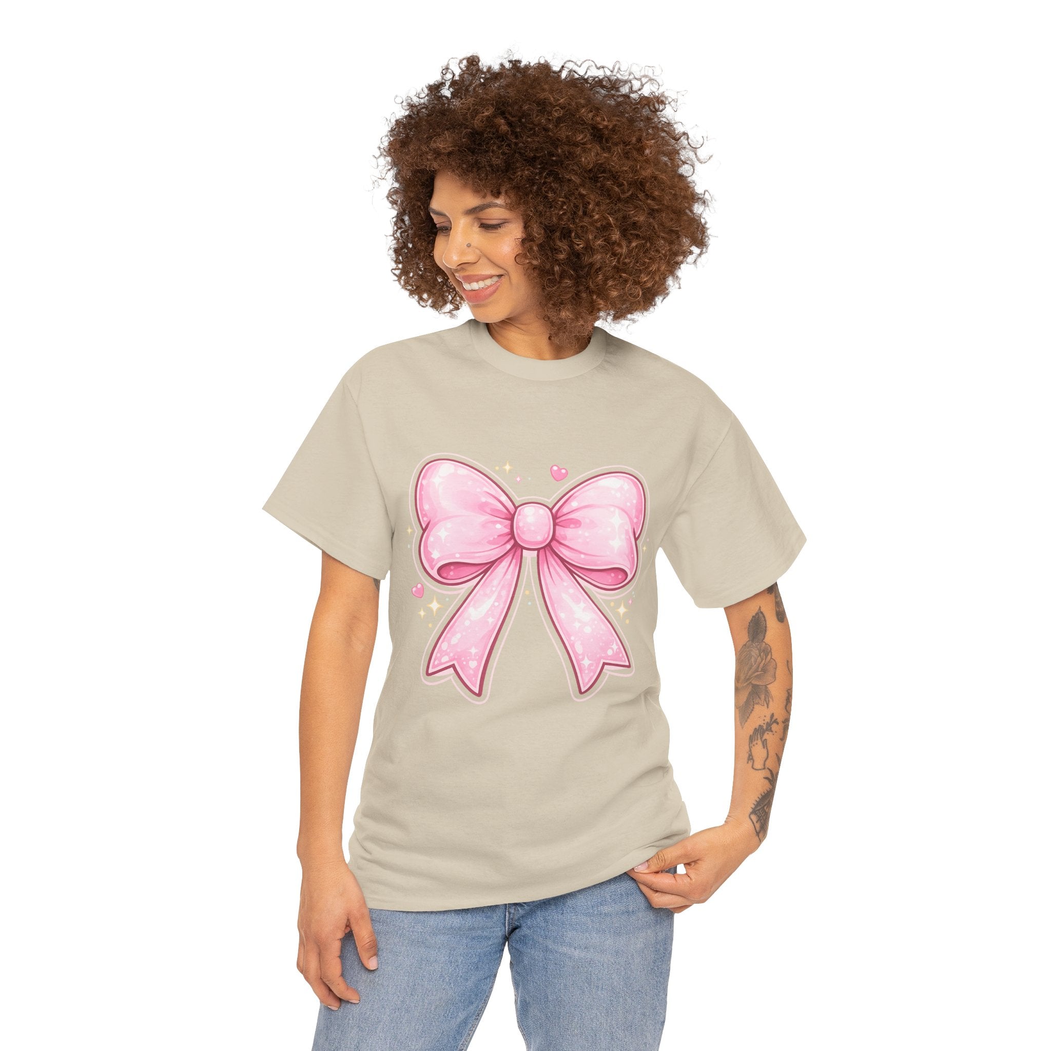 Pink Bow Tee — Cute Pastel Ribbon Graphic T-Shirt