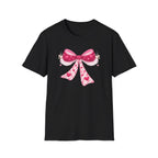 Pink Valentine Bow T-Shirt — Cute Heart Ribbon Graphic Tee
