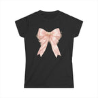 Women's Pink Satin Bow Tee — Elegant Gift Shirt for Brides, Mother's Day & Special Occasions
