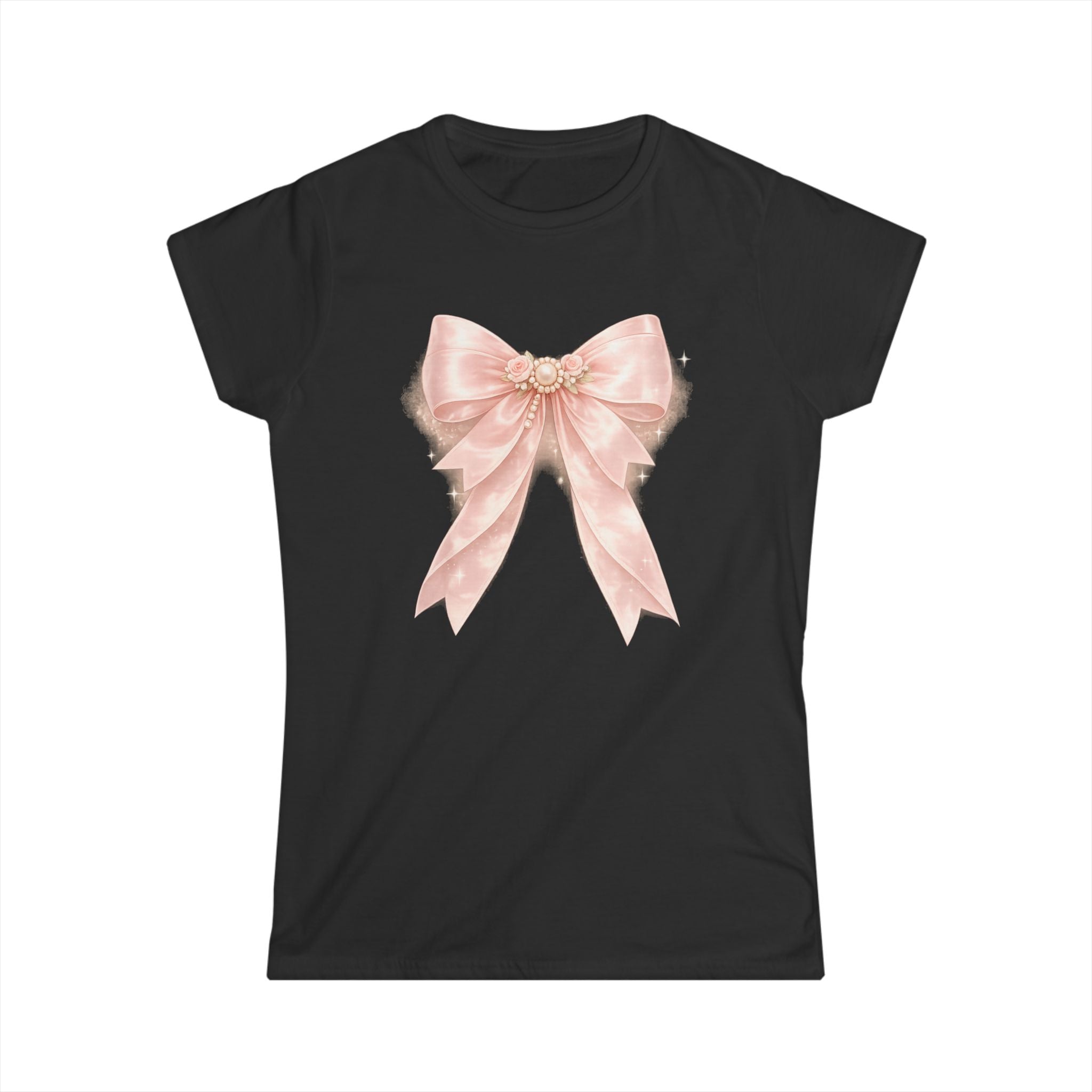 Women's Pink Satin Bow Tee — Elegant Gift Shirt for Brides, Mother's Day & Special Occasions