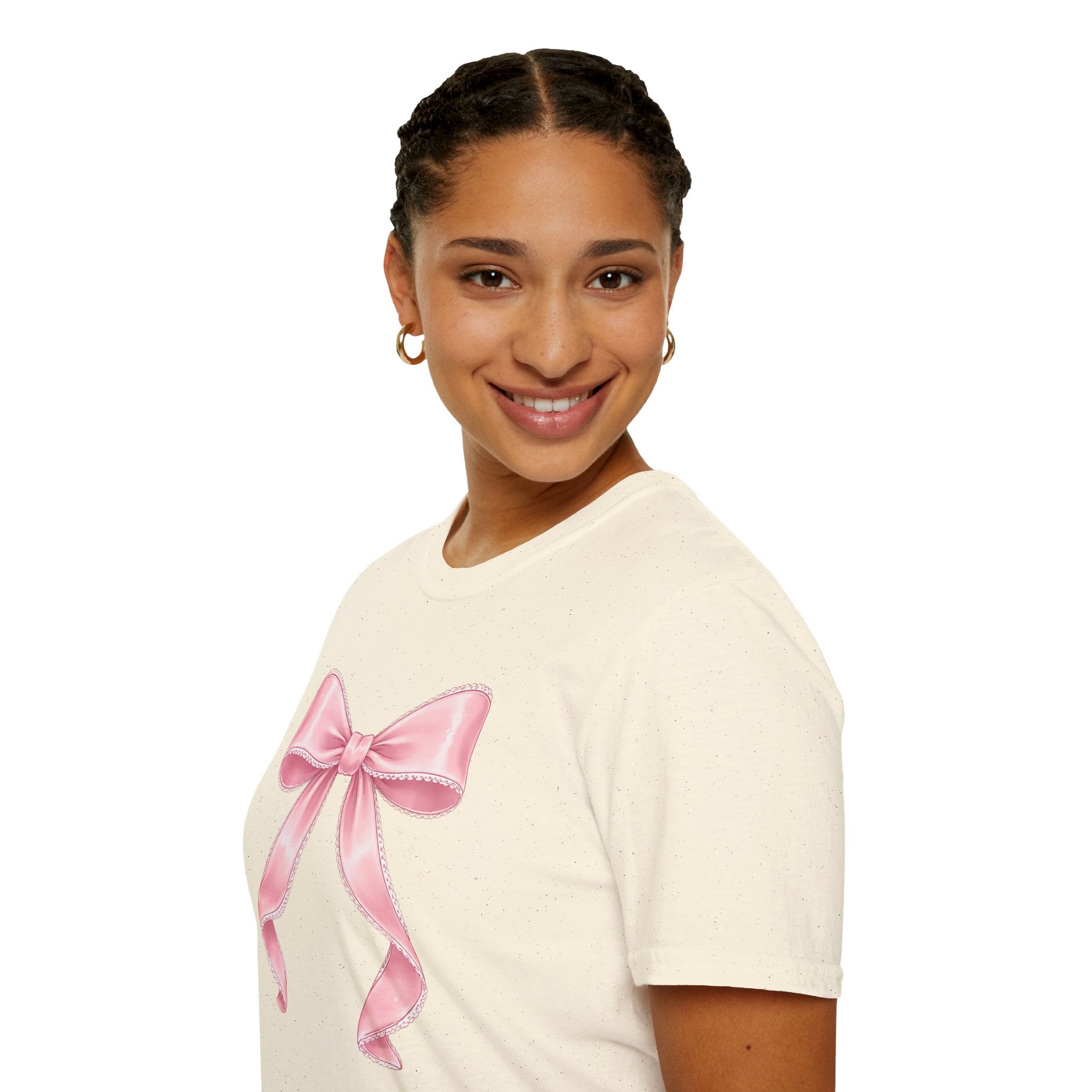 Pink Ribbon Bow T-Shirt — Cute Pastel Gift-Ready Top