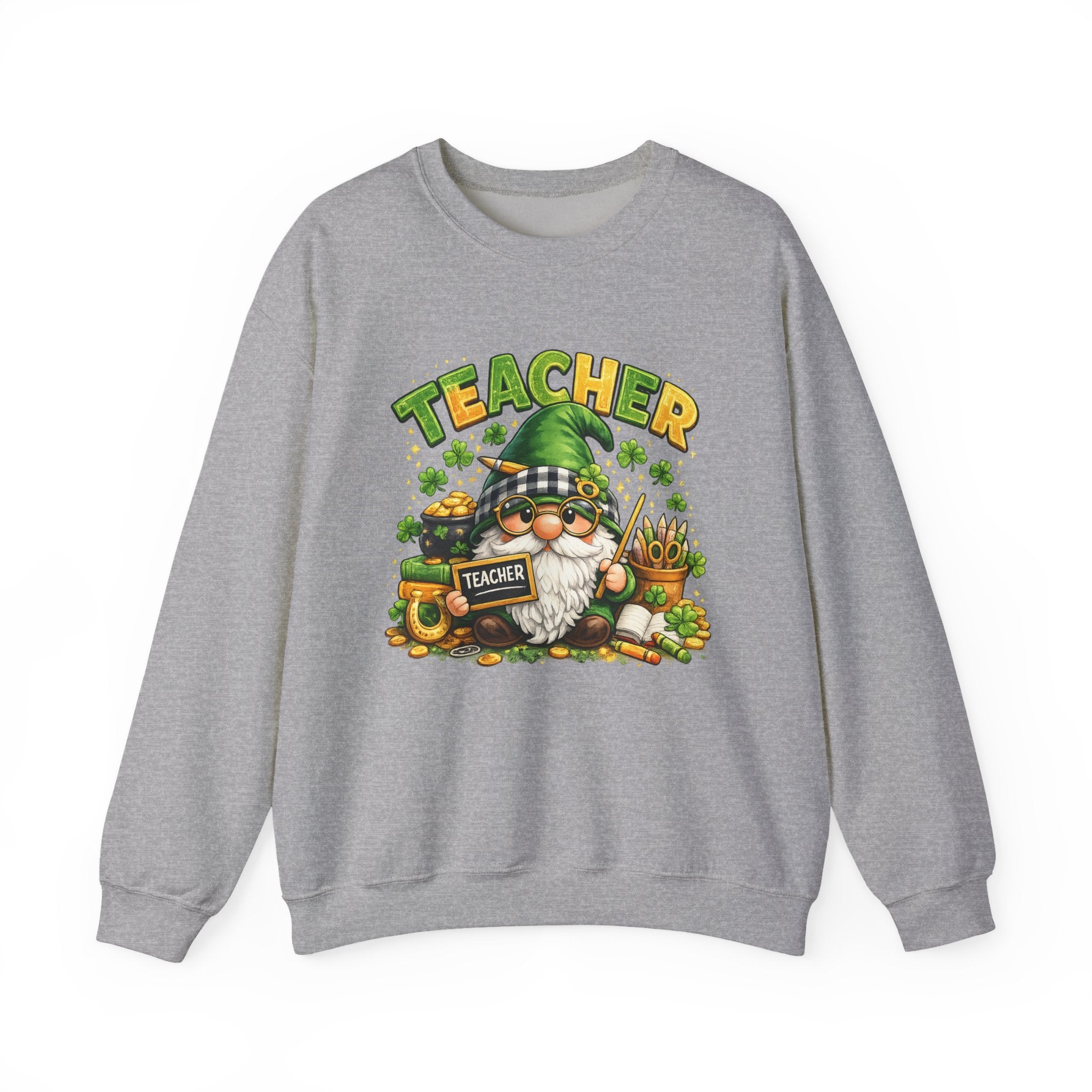 Teacher Gnome St. Patrick’s Day Sweatshirt — Cute Lucky Teacher Crewneck