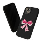 Pink Heart Bow Tough Phone Case — Cute Protective iPhone Cover