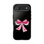 Pink Heart Bow Tough Phone Case — Cute Protective iPhone Cover