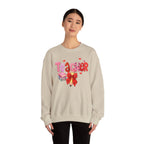 Teacher Heart Graphic Sweatshirt — Cute Books & Bow Design, Perfect for Teacher Gifts