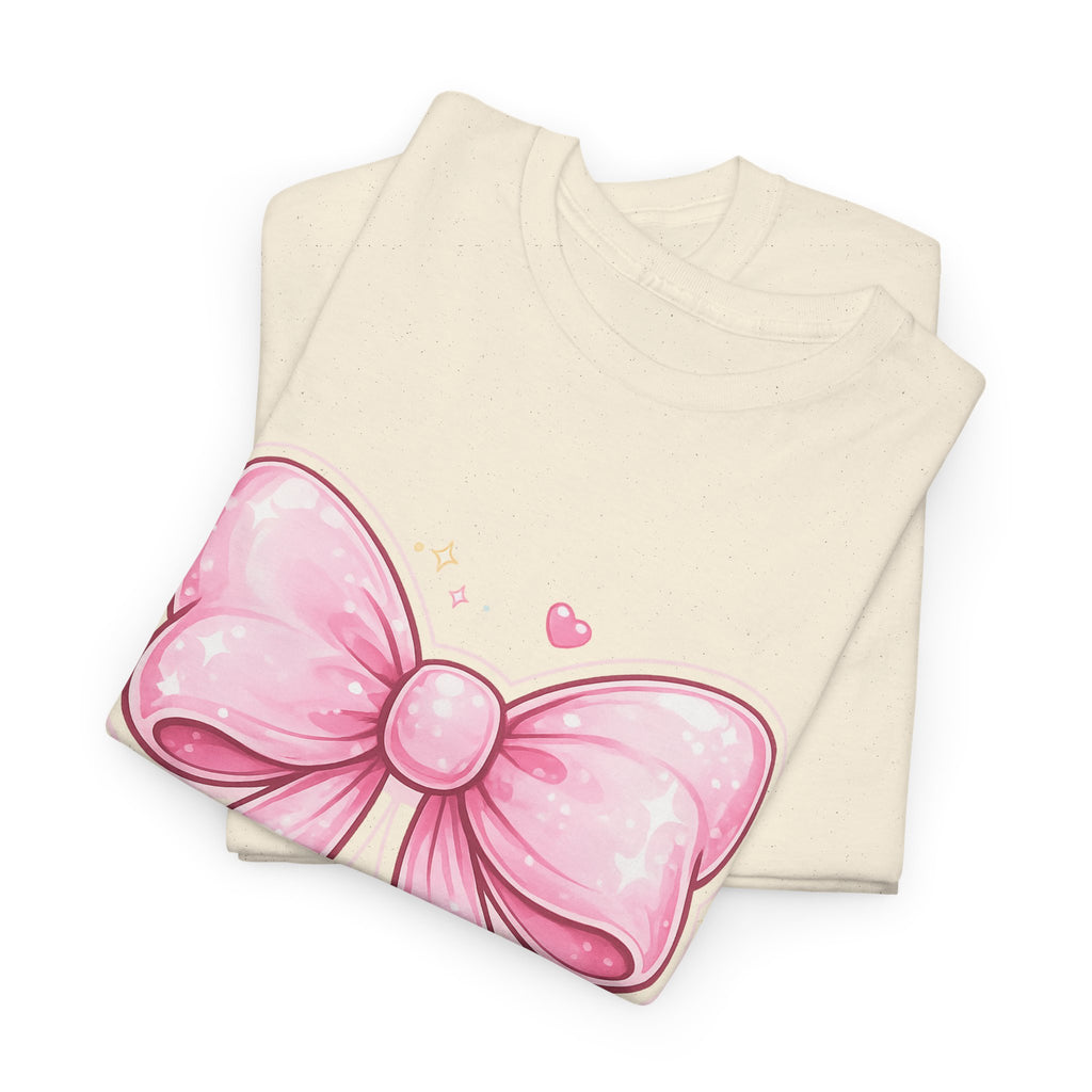 Pink Bow Tee — Cute Pastel Ribbon Graphic T-Shirt
