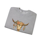 Mama Floral Cow Skull Sweatshirt — Boho Western Mother's Day Crewneck