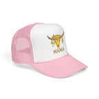 Mama Floral Bull Skull Embroidered Trucker Hat