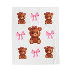 Bows & Bears Velveteen Plush Blanket