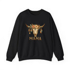 Mama Floral Cow Skull Sweatshirt — Boho Western Mother's Day Crewneck