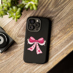 Pink Heart Bow Tough Phone Case — Cute Protective iPhone Cover