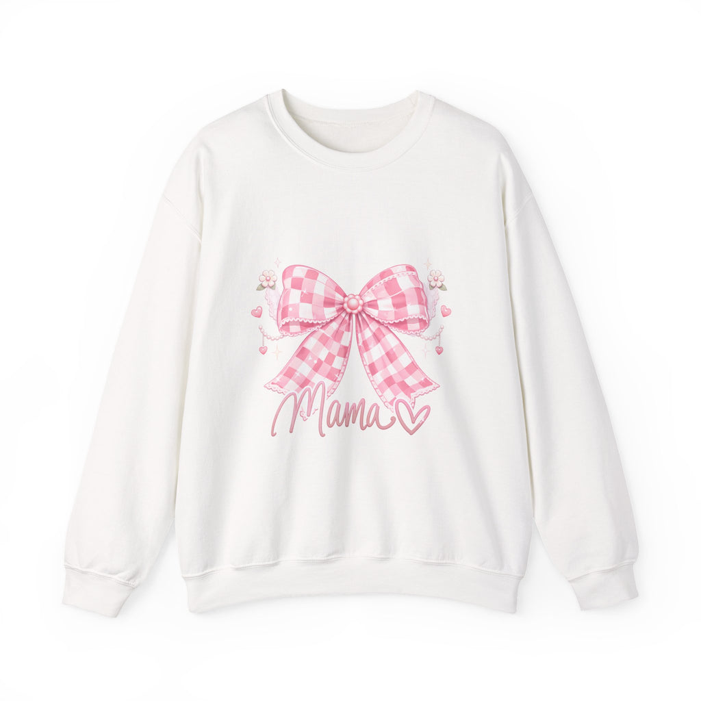 Mama Pink Gingham Bow Sweatshirt