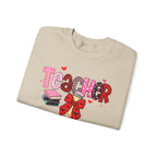 Teacher Crewneck Sweatshirt — Cute Pink Bow & Books Design | Teacher Appreciation Gift