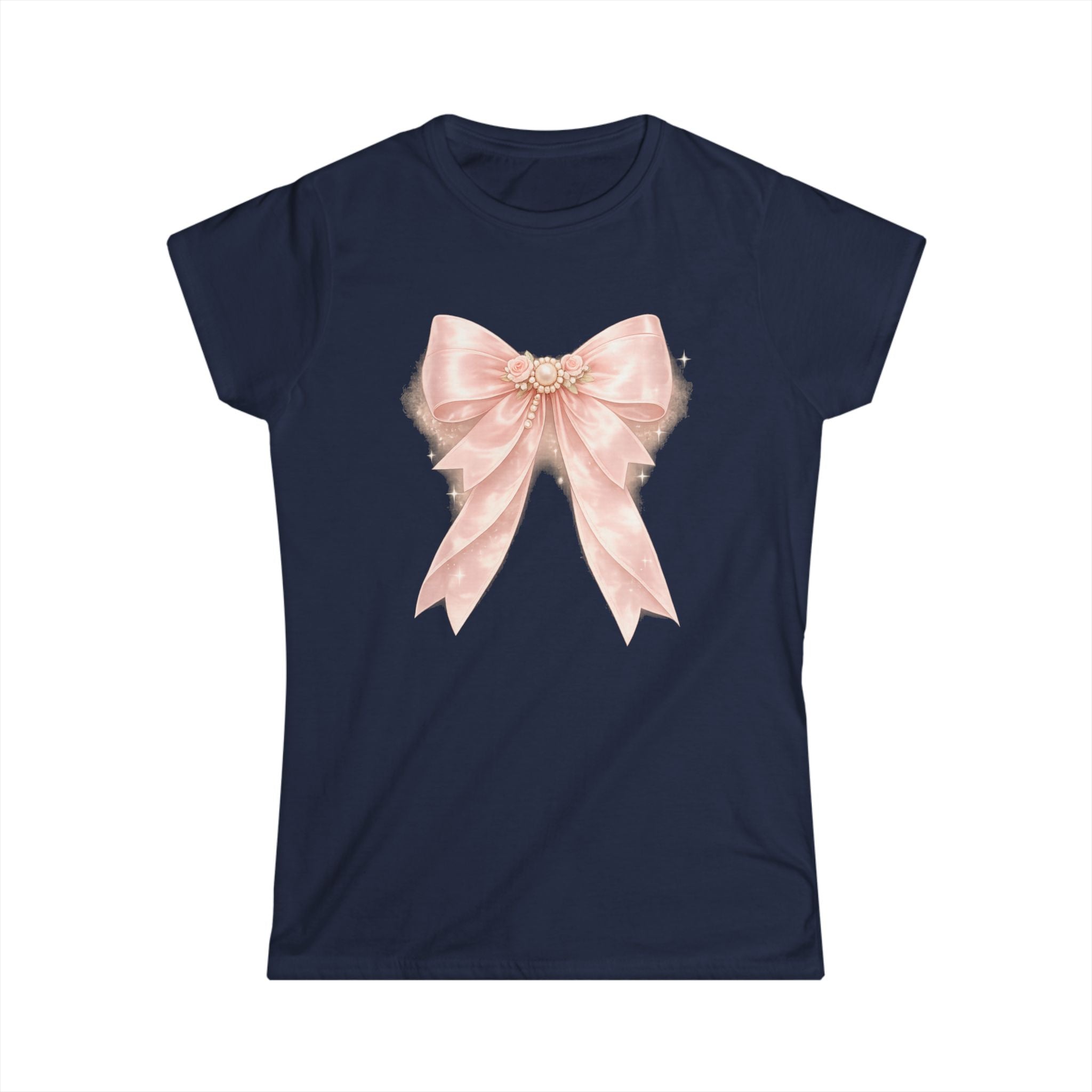 Women's Pink Satin Bow Tee — Elegant Gift Shirt for Brides, Mother's Day & Special Occasions