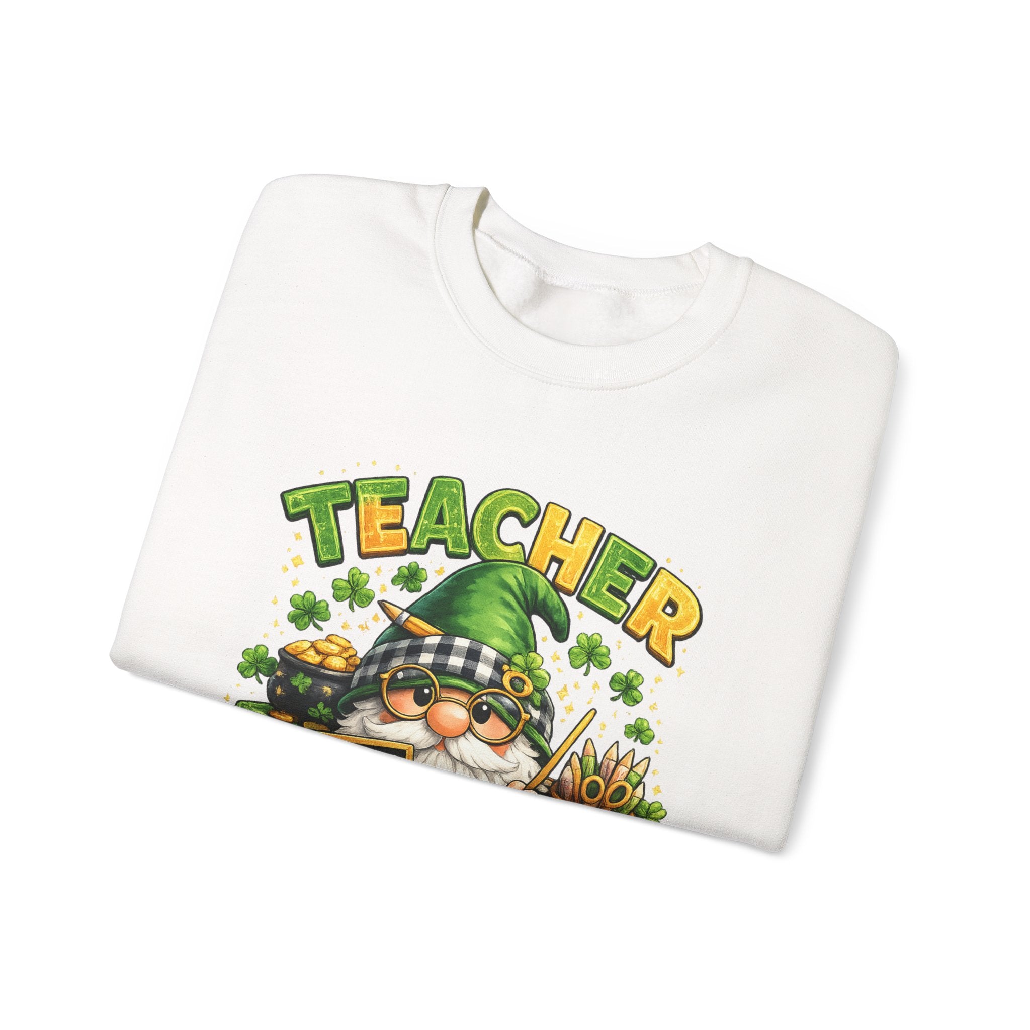Teacher Gnome St. Patrick’s Day Sweatshirt — Cute Lucky Teacher Crewneck