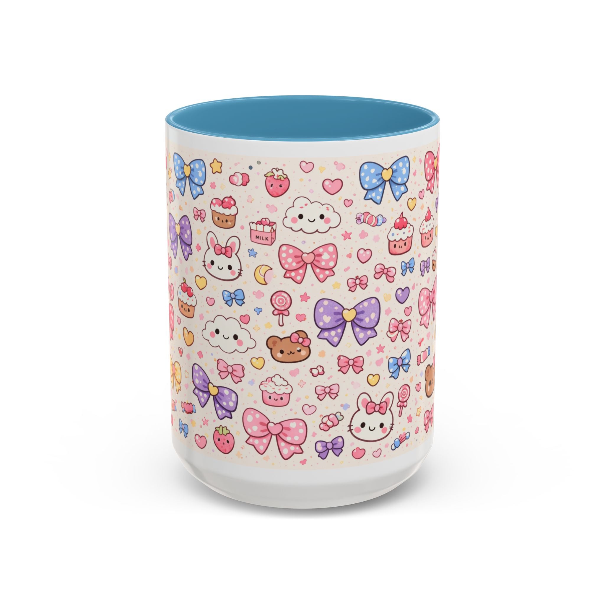 Kawaii Pastel Bows & Sweets Accent Coffee Mug (11/15oz)