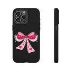 Pink Heart Bow Tough Phone Case — Cute Protective iPhone Cover