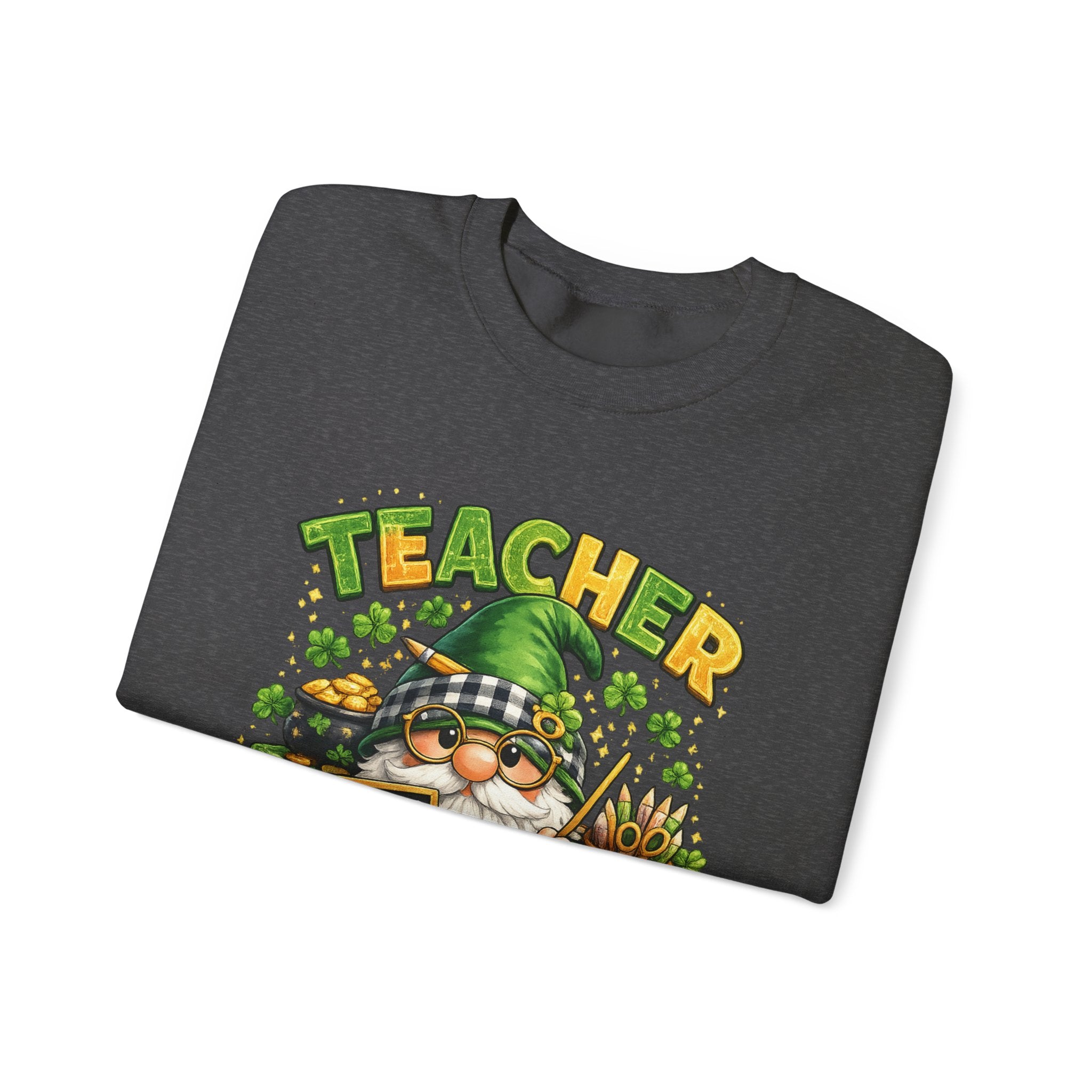 Teacher Gnome St. Patrick’s Day Sweatshirt — Cute Lucky Teacher Crewneck