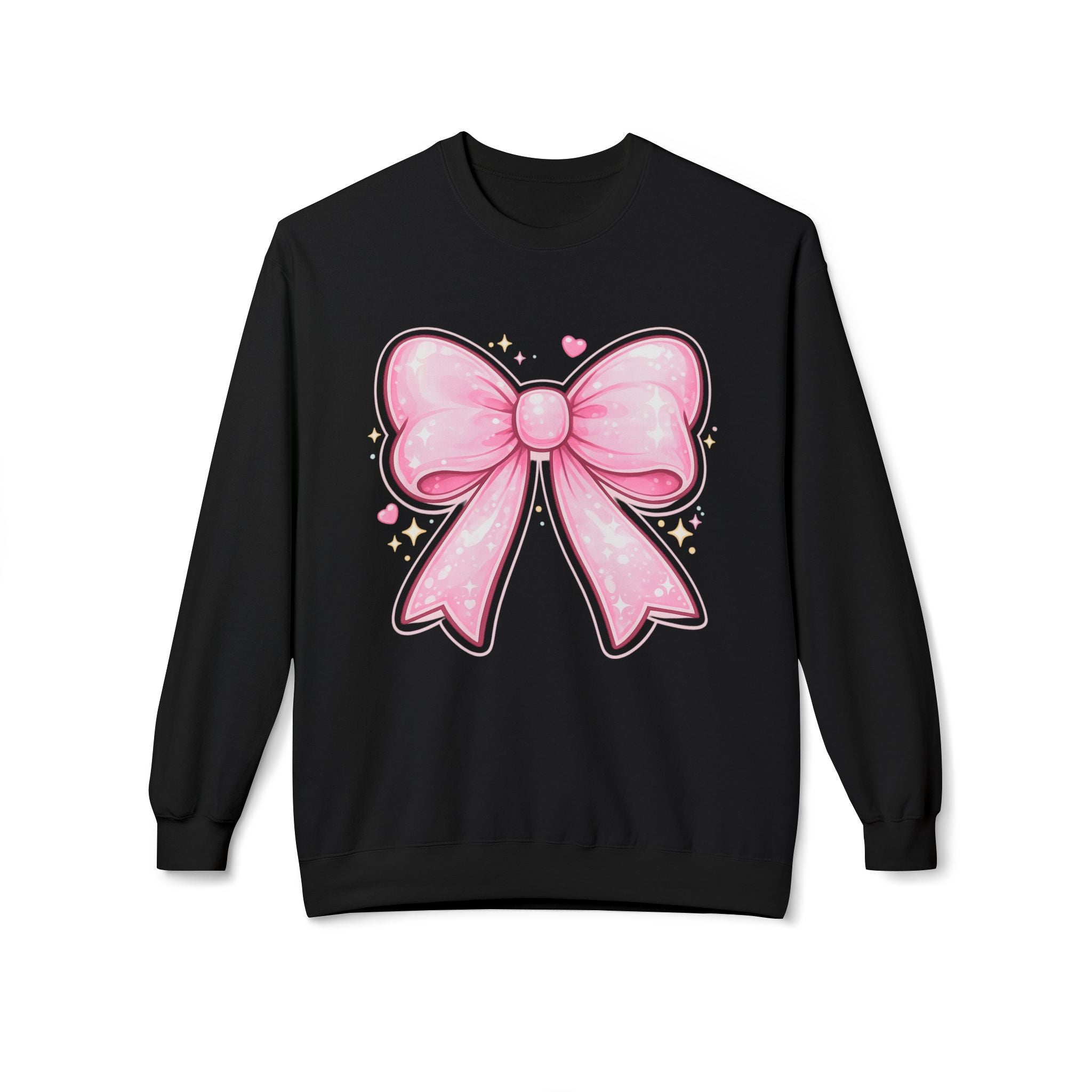 Pink Sparkle Bow Crewneck Sweatshirt