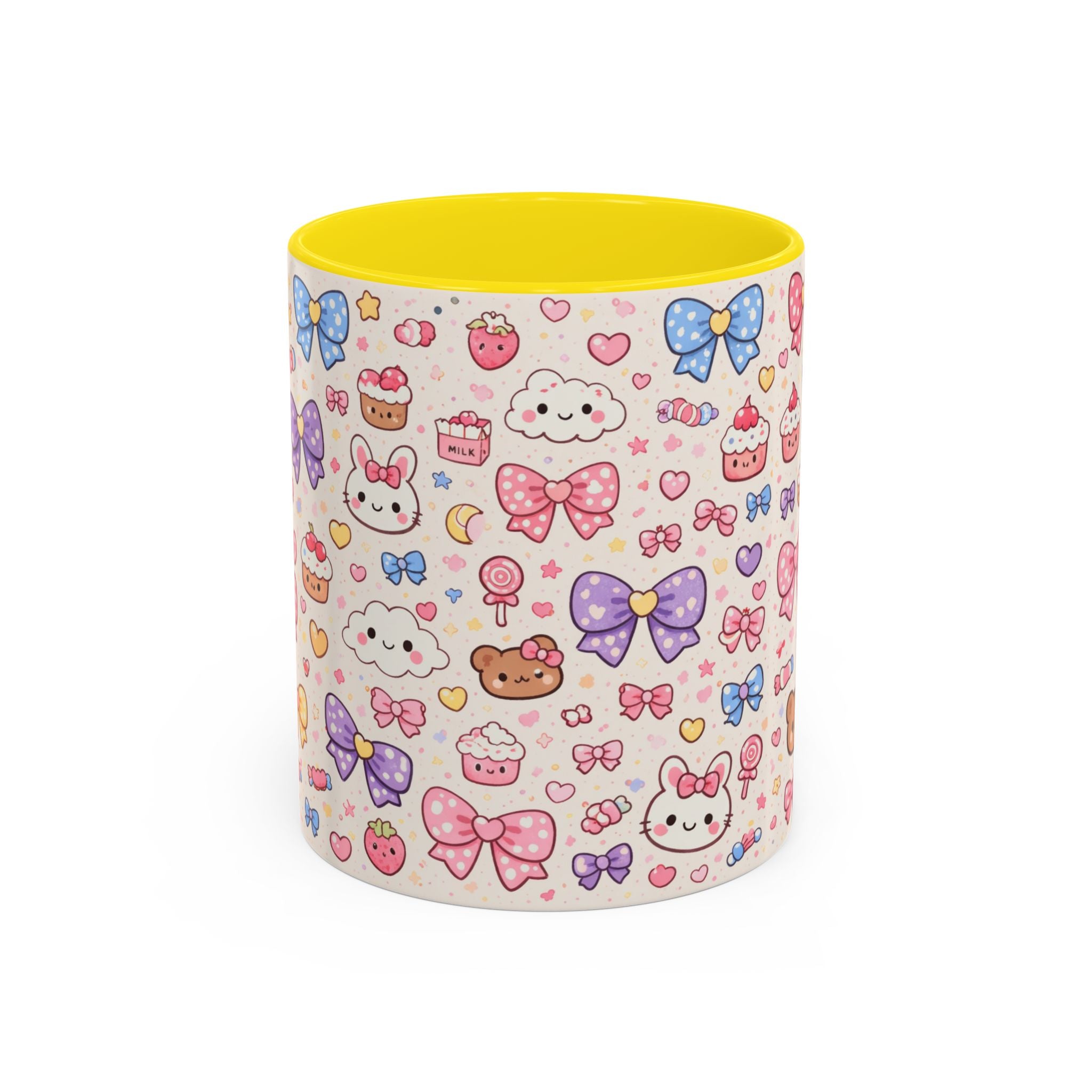 Kawaii Pastel Bows & Sweets Accent Coffee Mug (11/15oz)