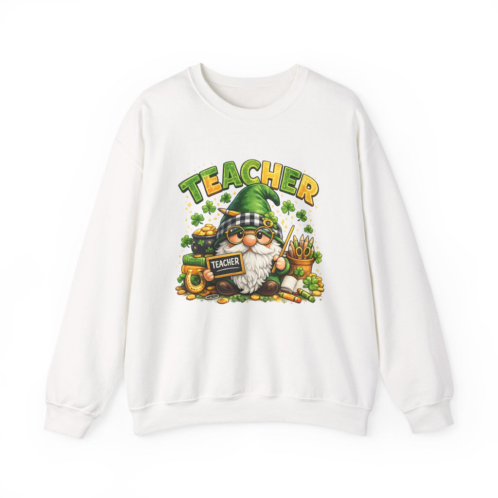 Teacher Gnome St. Patrick’s Day Sweatshirt — Cute Lucky Teacher Crewneck