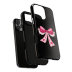 Pink Heart Bow Tough Phone Case — Cute Protective iPhone Cover