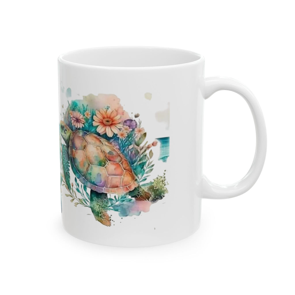 Beach Turtle Ceramic Mug — "Life Is Better at the Beach" Ocean Coffee Cup (11oz/15oz)