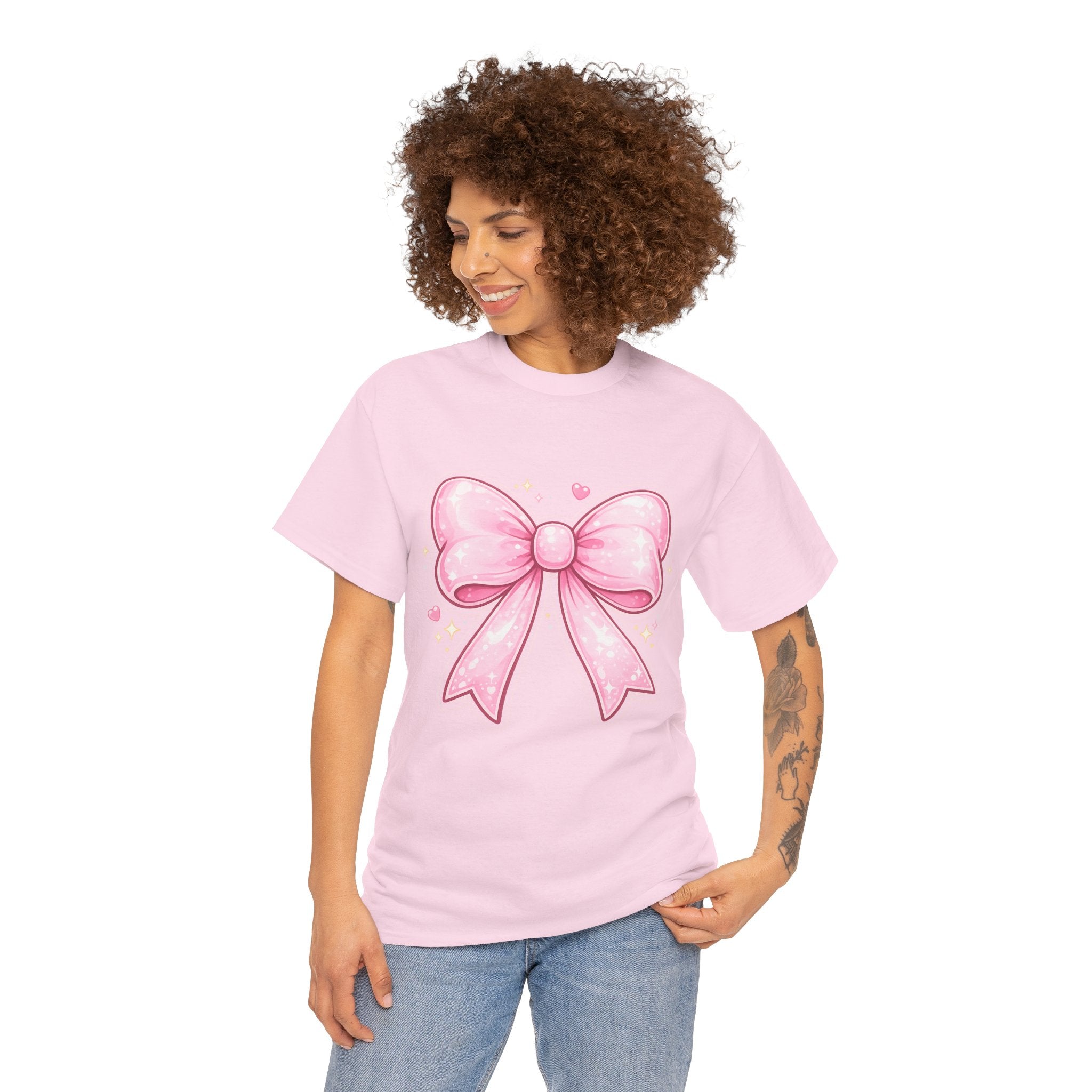 Pink Bow Tee — Cute Pastel Ribbon Graphic T-Shirt