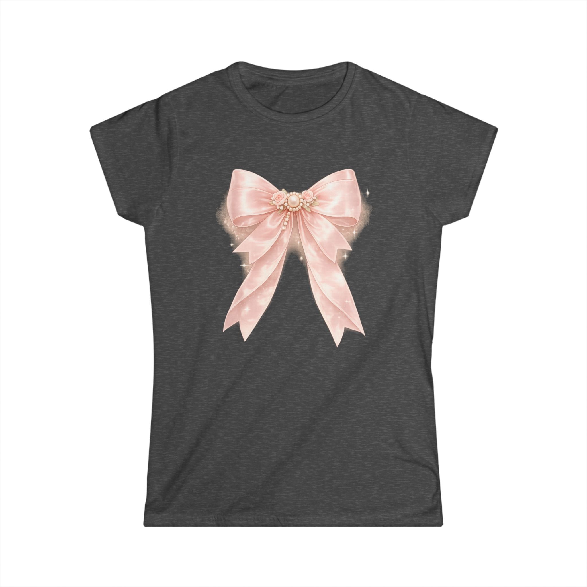 Women's Pink Satin Bow Tee — Elegant Gift Shirt for Brides, Mother's Day & Special Occasions