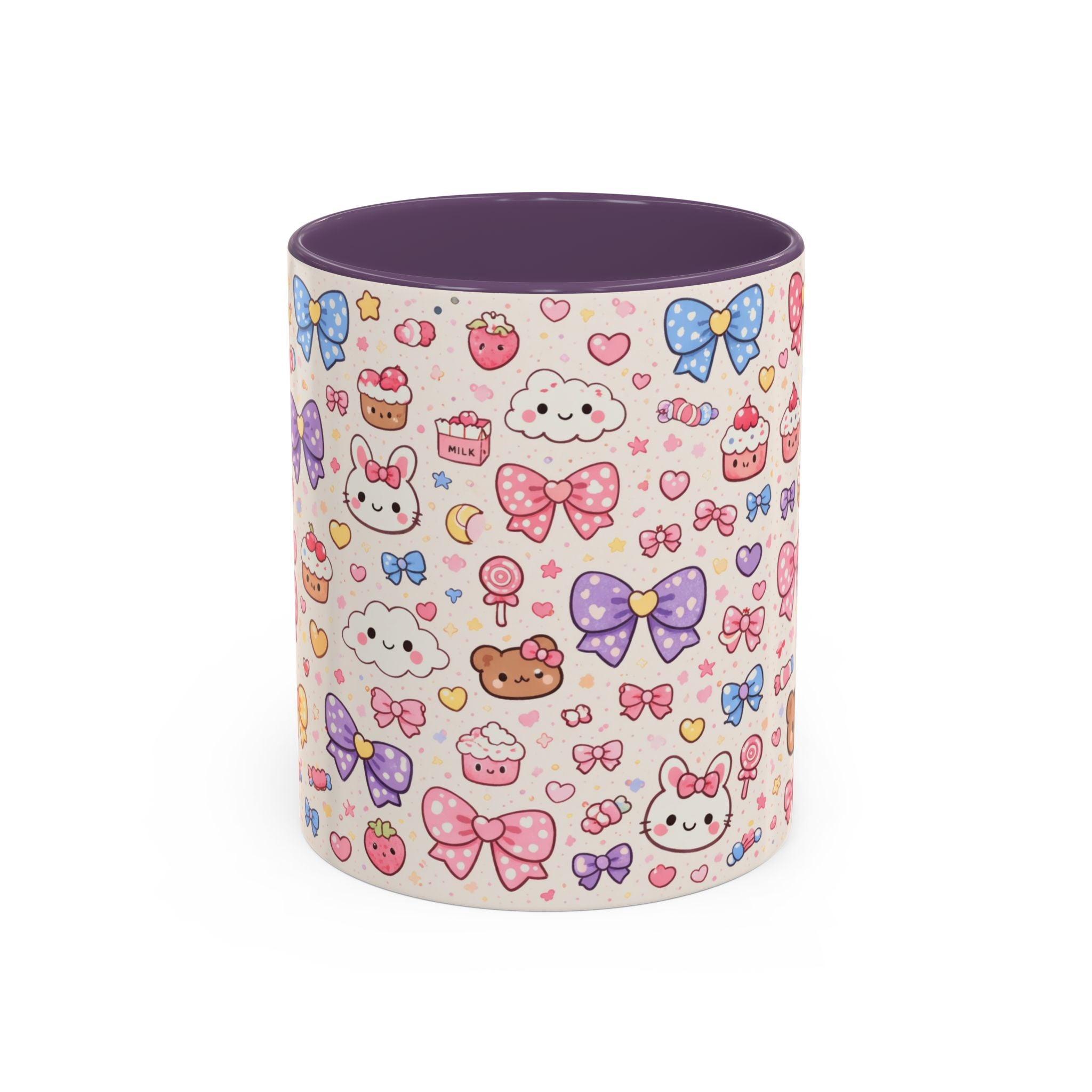 Kawaii Pastel Bows & Sweets Accent Coffee Mug (11/15oz)