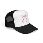 Bow Embroidered Trucker Hat — Pink Ribbon Detail Mesh Cap