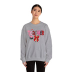Teacher Crewneck Sweatshirt — Cute Pink Bow & Books Design | Teacher Appreciation Gift
