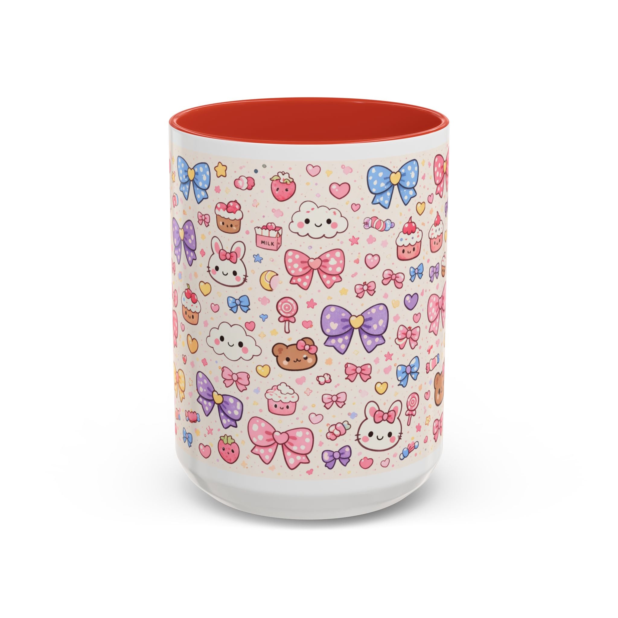 Kawaii Pastel Bows & Sweets Accent Coffee Mug (11/15oz)