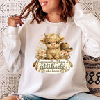 Cow Face Sweatshirt "Apparently I Have An Attitude" — Cute Farm Animal Graphic Crewneck