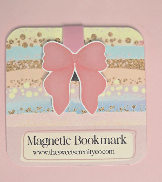 Pink bow 2 Magnetic Bookmark