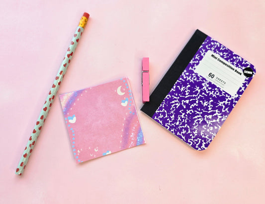 Pink & Moons 3x3 Note Pad