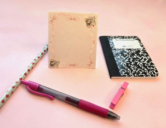 Pink Bow 3x3 Note Pad
