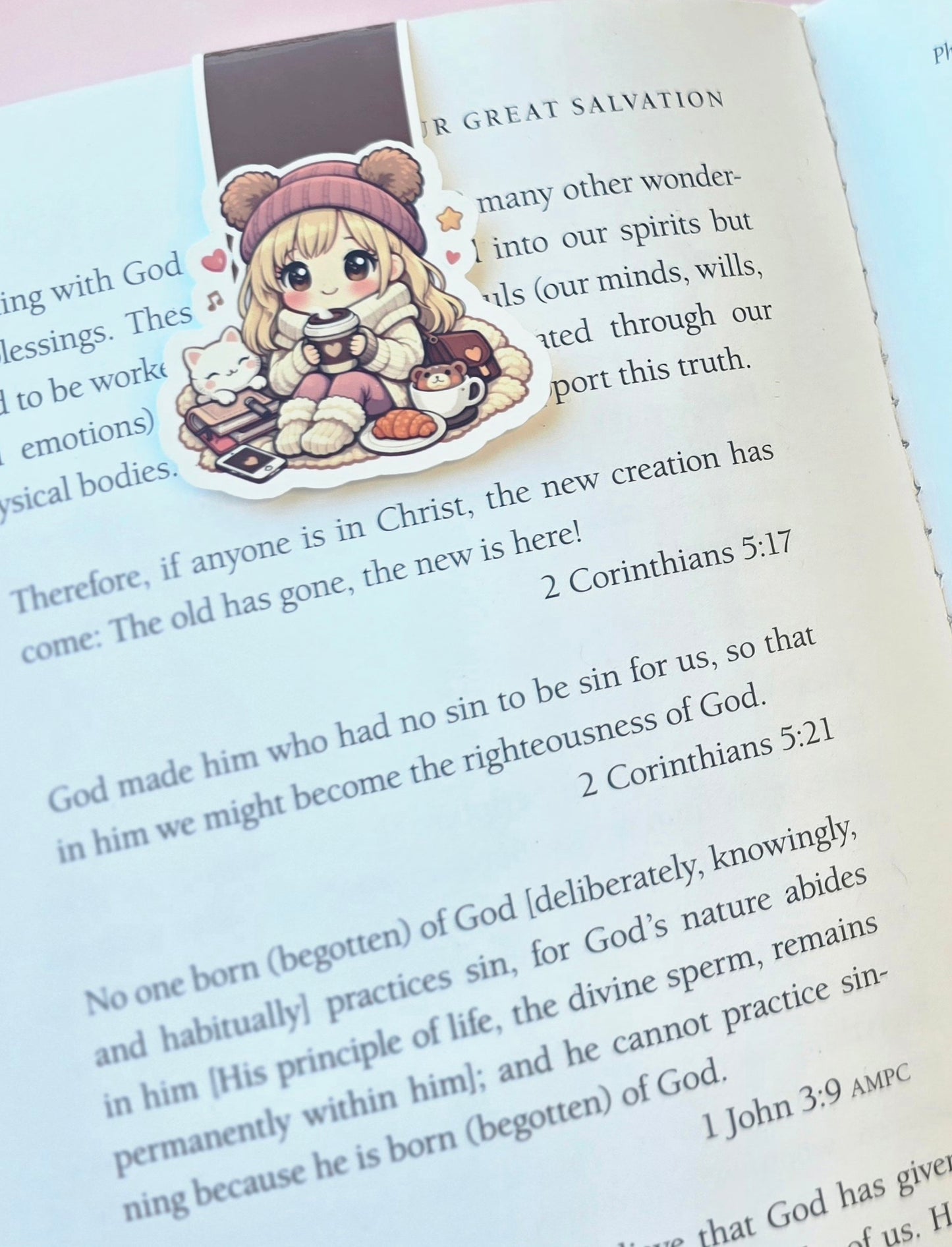 Little Girl & Coffee Magnetic Bookmark