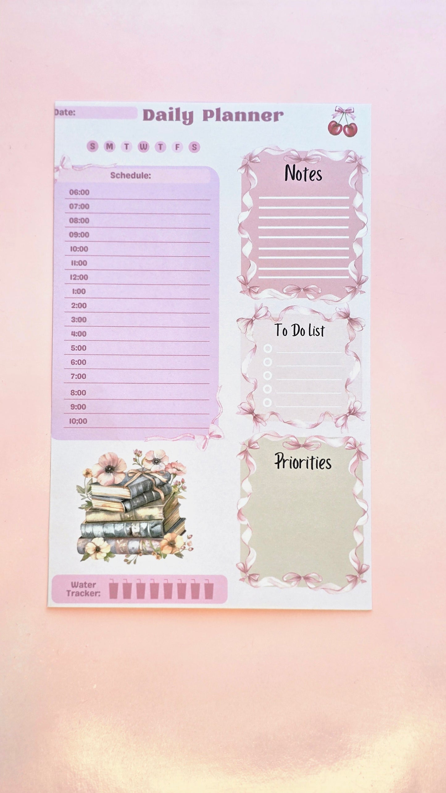 Cute Pink Coquette Planner Pad
