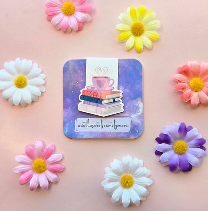 Book stack with coffee Magnetic Bookmark