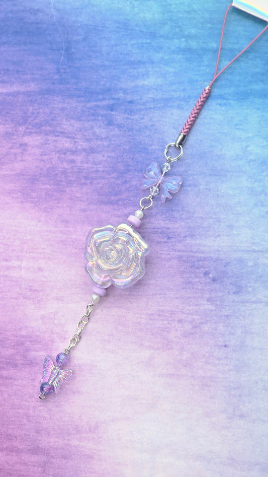 Iridescent Rose Phone Charm